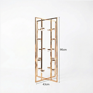 K26 Décorations de table de mariage modernes et durables de haute qualité, arche en métal doré de 90 cm avec support à fleurs pour accessoires de dîner aux chandelles - Product Image 4