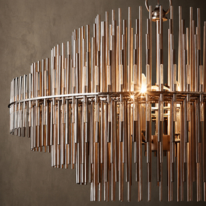 Lámpara colgante moderna de metal con forma de tambor circular, cadena ajustable y diseño escalonado para decoración de hogares de lujo. - Product Image 4