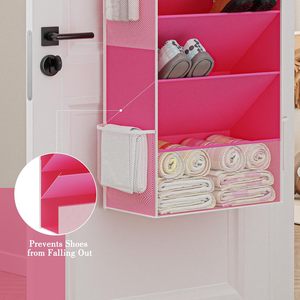 Over The Door <b>Shoe</b> Organizer 7 Pockets Pink Hanging Closet <b>Storage</b> For <b>Shoes</b> Behind Doors - Product Image 6