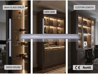 Système d'éclairage LED invisible pour étagères en verre de 8 mm, vitrine flottante avec double diffuseur YB2004-43