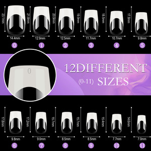 120 Uñas Postizas Cuadradas con Punta Francesa, Uñas Acrílicas Cortas, Puntas de Uñas Artificiales para Decoración de Uñas, Manicura en Salón - Product Image 5