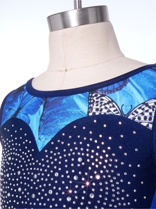 Justaucorps de danse professionnel pour enfants, motif papillon et léopard, patchwork extensible, avec logo personnalisé - Product Image 3