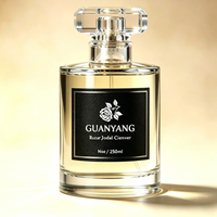 Étiquette autocollante personnalisable pour parfum, en cuir tanné végétal noir, gaufrée 3D, motif floral doré, imperméable, pour bougie carrée transparente de 30 ml