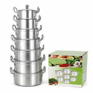 Ensemble de 10 pièces de batterie de cuisine antiadhésive en aluminium moulé sous pression, style classique pour <span class=keywords><strong>camping</strong></span>, avec marmite à soupe, vente en gros directe usine, prix très bas 2026 - Product Image 2