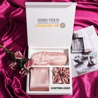 LOGO personnalisé de luxe 100% soie de mûrier taie d'oreiller en soie masque pour les yeux en soie ensemble de taie d'oreiller en soie