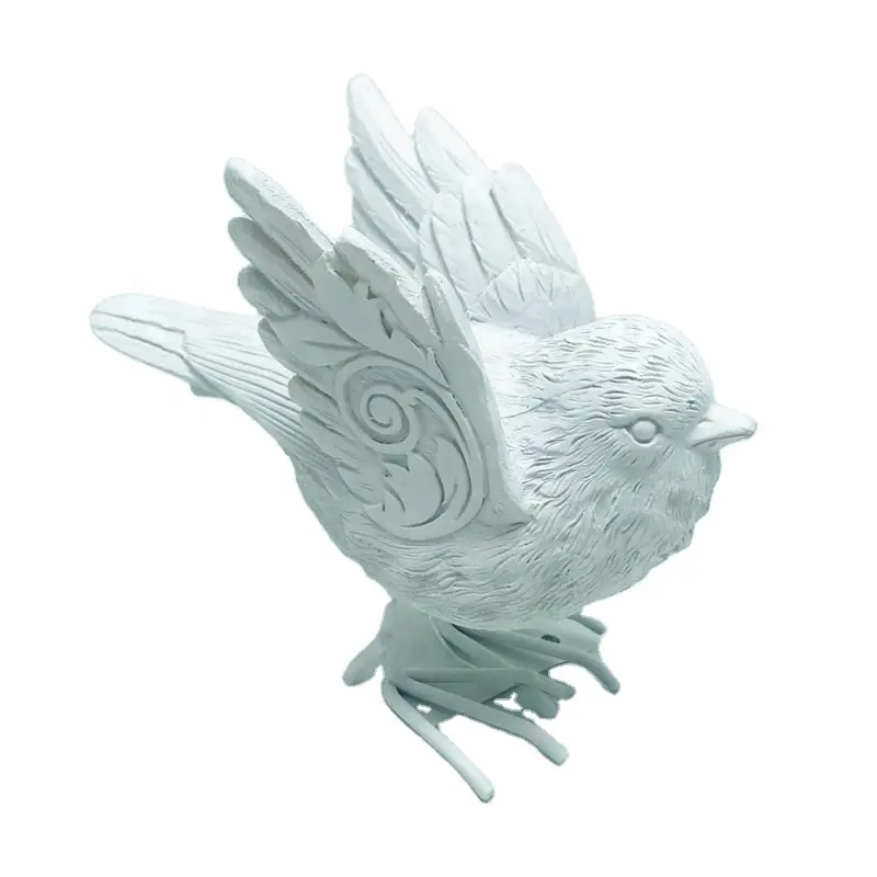 パーソナライズされた白い鳥の小さな装飾樹脂クリスマス鳥の置物