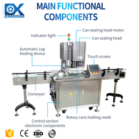 Machine à capsuler les cannettes de thon de qualité supérieure de 3 oz Machine à sceller les bouteilles en plastique Machine à mettre en conserve le thon automatique Petite