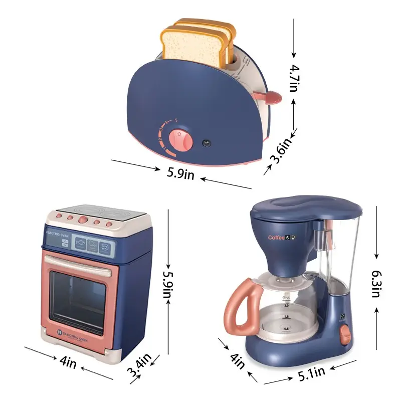 Mini Simulation Kitchen Toys Light-up & Sound BLUE Household Appliances Toy For Kids Children BOY Girl