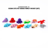 Figurines articulées de créatures marines mignonnes imprimées en 3D pour micro-paysages DIY