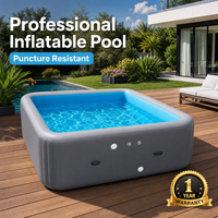 Piscine rectangulaire gonflable en PVC Drop Stitch, logo personnalisé accepté, piscine hors sol pliable pour utilisation en extérieur, jardin et cour.