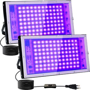 Potente Faro Proiettore LED UV <span class=keywords><strong>Luce</strong></span> Nera da 50W - 400W IP66 395nm, Lampada UV per Polimerizzazione e <span class=keywords><strong>Luce</strong></span> Nera per Feste di Halloween e Glow Party - Product Image 2