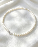 Collier en or 18 carats Lerca avec fermoir en forme de cœur et perle pour femme, bijoux de mariage