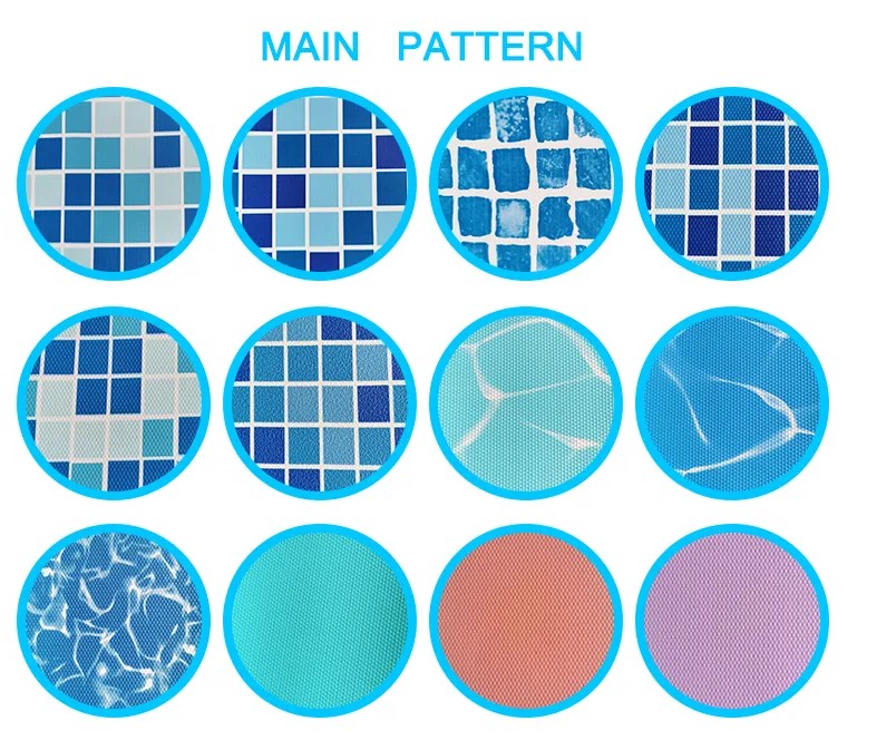 1.5mm thickness mosaic pattern printing Swimming Pool Pond Liner PVC Vinyl Swimming Pool Liners 1