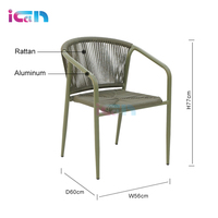 Chaise de jardin en rotin de haute qualité pour restaurant, chaise de salle à manger extérieure en aluminium, chaise de jardin en osier et rotin
