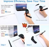 Eyoyo Weraable Ring 2D Barcode Scanner sans fil filaire BT et 2.4G Date Collection Barcode Scanner pour entrepôt logistique