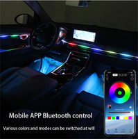 Lampe d'ambiance de bande acrylique optique d'intérieur de voiture rvb 12v app contrôle du son led lumière ambiante décorative de voiture