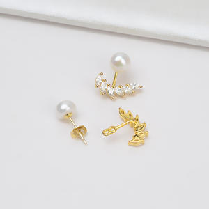 Boucles d'oreilles pendantes Han DIY en argent S925 style Reine pour femmes, polyvalentes, avec support creux pour 8-9 perles, design simple et élégant - Product Image 3