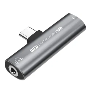 2in1 USB Type-C至USB C/3.5毫米耳机适配器耳机DAC音频辅助转换器32位/384kHz数字解码器PD27W快速充电
