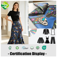 Tout nouveau tissu de satin mélangé 97% coton biologique 3% Spandex 163gsm tissé imprimé GOTS respirant écologique haut de gamme filles