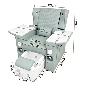 Fauteuil de pédicure multifonctionnel avec haut-parleur intégré, fauteuil de manucure inclinable, bain de pieds extractible, mobilier de salon - Product Image 6