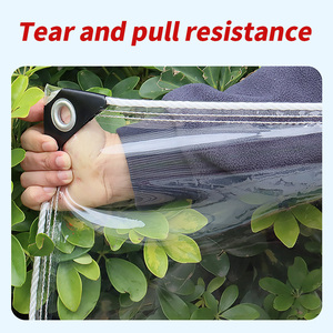 Bâche en non-tissé enduit PVC imperméable, respirante et anti-UV avec œillets et cordes, poids moyen - Product Image 2