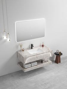 Lavabo de <span class=keywords><strong>baño</strong></span> de arco completo de estilo japonés, acabado lacado, carcasa de PVC, puerta tratada con laca, gabinete de <span class=keywords><strong>baño</strong></span> de pizarra integrado - Product Image 5