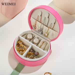 WEIMEI High-Capacity Pu Leather Portable Travel Leather Jewelry Organizer Display <b>Boxes</b> for Necklaces Rings <b>Earrings</b> Storage - Product Image 5