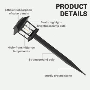 Solar Garden Lights Outdoor <b>Pathway</b> LED Lawn Stakes Water Resistant Solar Powered Landscape <b>Lighting</b> Set - Product Image 4