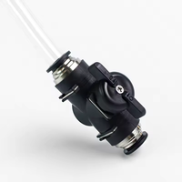 Vanne à boisseau sphérique pneumatique noire BUC-4mm/6mm/8mm/10mm/12mm à insertion rapide pour raccord de tuyau d'air en PU, avec limiteur de débit