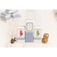 Ensemble de Mahjong américain vintage Han Tai, tuiles en acrylique bicolores bleu et blanc, Mahjong décoratif comme cadeau unique