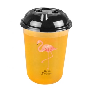 Customized new design U shape disposable plastic cup juice and bubble tea cup