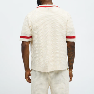 OEM Factory Customized Knitted Short Sleeved Summer Thin 100% Cotton Anti-Pilling Quick Dry Breathable Turn-down <strong>Cardigan</strong> <strong>Men</strong> - Product Image 5