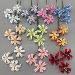 Fleurs artificielles Pingping, fleurs de lys imprimées en 3D, 3 têtes, fleurs artificielles en soie pour décoration de mariage et d'hôtel - Product Image 1