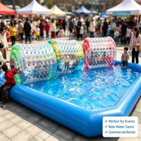 Piscine gonflable rectangulaire en PVC de qualité commerciale 6x4x0,5m pour enfants et adultes, idéale pour les jeux en plein air, les événements et la location, personnalisation disponible
