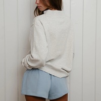 Sweat à capuche surdimensionné en coton pour femme, brodé sur mesure, col rond, tricoté, design de créateur, ensemble unisexe, personnalisation avec logo