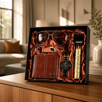 Coffret cadeau de luxe personnalisé pour homme, montre à quartz, lunettes de soleil, portefeuille, porte-clés, tondeuse à cheveux, cadeaux pour la fête des pères, cadeaux d'anniversaire