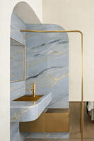 FANCY STONE Finition marbre naturel bleu ciel et nuages blancs pour les plans de travail d'îlots de lavabo et les projets de murs décoratifs