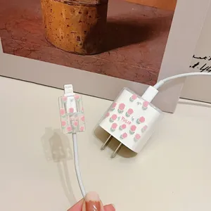 1PC hài hước mô hình sạc trường hợp đối với iPhone 15 14 13 Apple 20W sạc đầu bảo vệ tay áo và sét kết nối trường hợp - Product Image 6