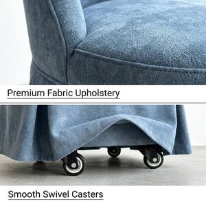 Modern Skirted <b>Armchair</b> Hidden Swivel Casters Upholstered Velvet Wood Frame Living Room Bedroom <b>Dining</b> Room Office Hotel Vanity - Product Image 3