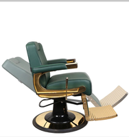 Chaise de barbier hydraulique brun or antique pour homme avec siège confortable et cadre en aluminium pour salon de coiffure