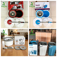 Ensemble Seau Essoreur à Roulettes 22L/24L pour Nettoyage des Sols, Accessoires de Balai, YINGJIA