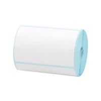 Vente en gros d'étiquettes blanches vierges autocollantes imperméables en papier thermique pour code-barres, rouleaux d'étiquettes pour imprimante portable, 40x30 mm