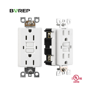 베어렙 125V 전원 자가 테스트 기능이 있는 이중 GFCI/GFI 전기 콘센트, 욕실용 이중 콘센트 벽면 소켓 15암페어 - Product Image 1