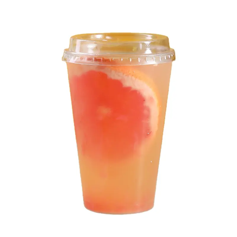 clear disposable cups 16oz custom bubble tea cup for beer printed cold coffee drinking plastic PS cups to go for smoothies