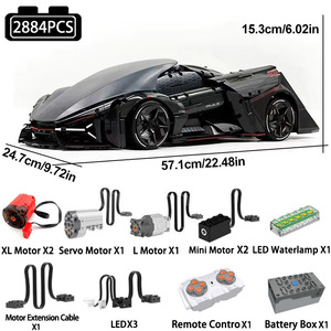 Blocs de construction GULY10644 Supercar, voiture télécommandée à l'échelle 1:8, jouet éducatif pour jeunes avec lumières LED et moteurs - Product Image 5