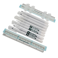Stylo marqueur chirurgical professionnel pour microblading, encre effaçable à sec et à l'eau, pointes de 0,5 mm/1 mm, violet, certifié ISO9001