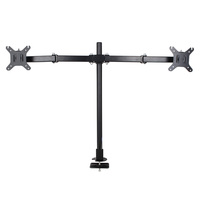 Support de bureau double écran noir, charge lourde 8 kg, inclinaison à 45 degrés, rotation à 360°, VESA 75x75 100x100, pour deux moniteurs de 14 à 24 pouces