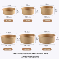 Boîte à emporter en papier kraft jetable avec couvercle, résistante à l'huile, biodégradable, réutilisable, carrée, pour salade, pâtes, restauration rapide