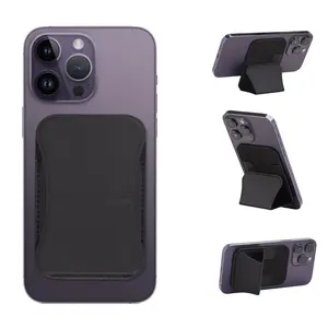 Großhandel einfache benutzer definierte Design magnetische Karten halter mit Stand hülle PU Leder Brieftasche Karte für iPhone 15/15Pro Max/14/14 Pro