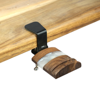Maison Naturelle Support universel pour écouteurs en bois de noyer noir et résine Cintre pour casque d'écoute sous le bureau Support pour casque de rangement